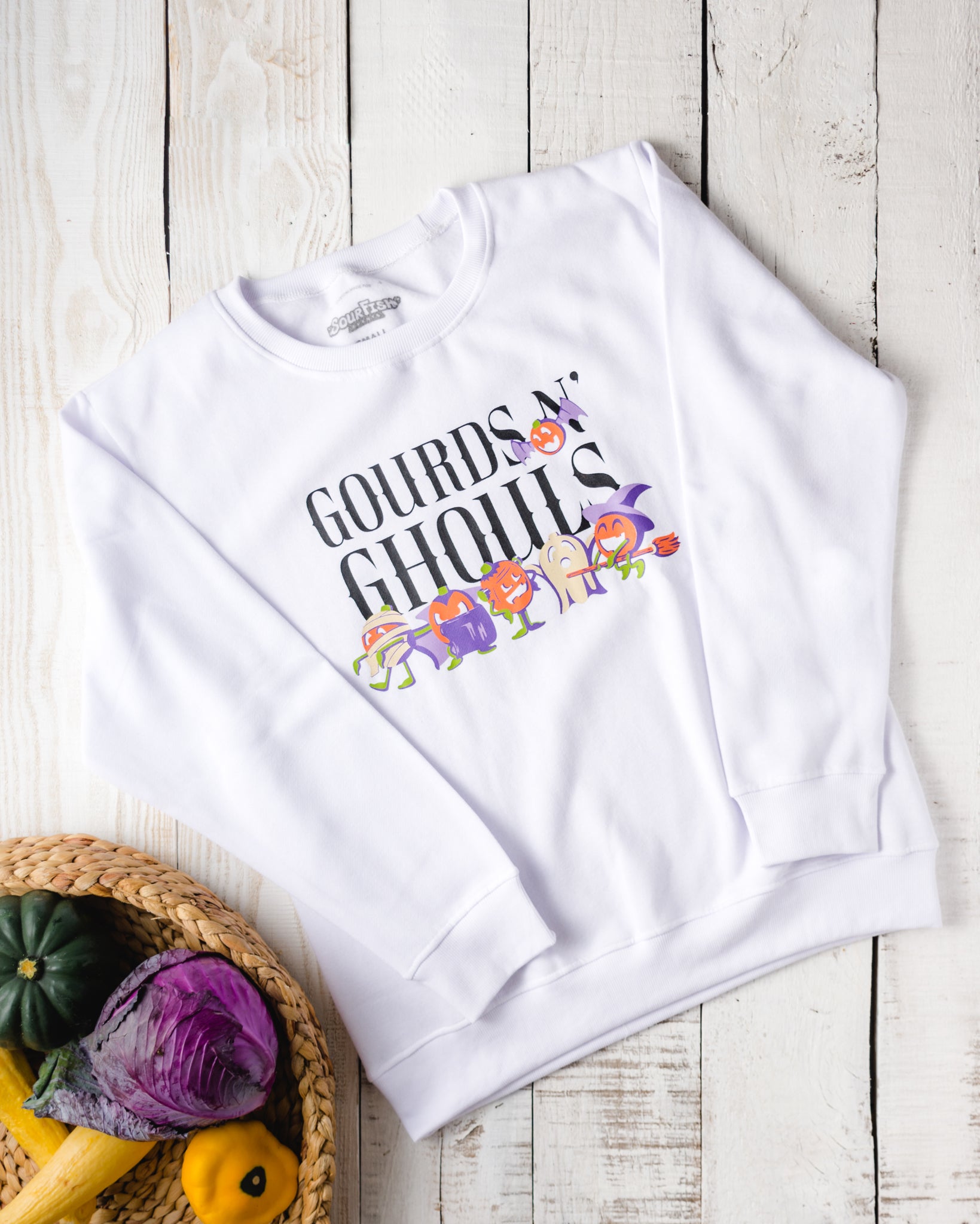 Crewneck Sweater in Gourds n' Ghouls